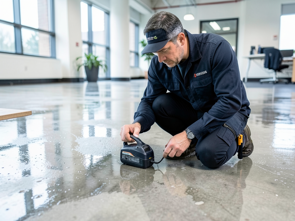 Best ways to dry and sanitize polished concrete fl