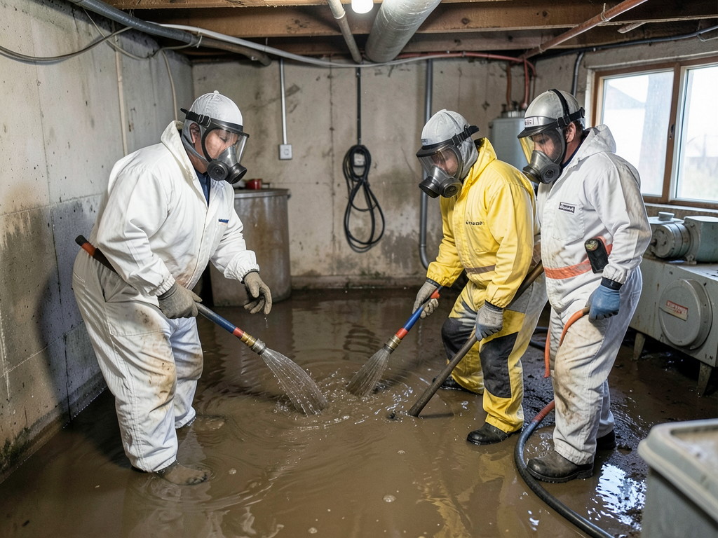 Professional sewage backup cleanup and sanitizatio